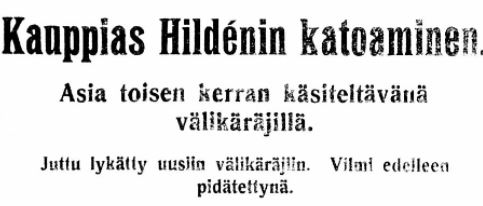 Kauppias Hildénin katoaminen – kutsukaa etsivät Enberg & Koskinen apuun!